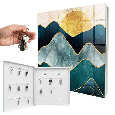 Key cabinet for wall Mountain abstraction