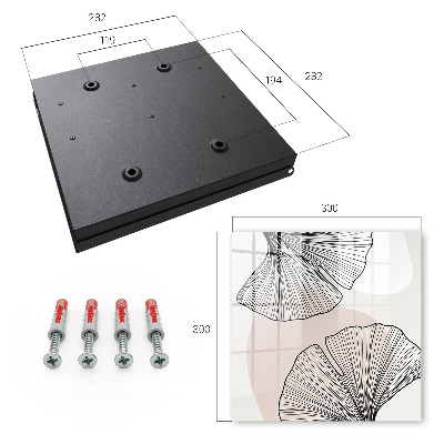 Key cabinet for wall Black leaves