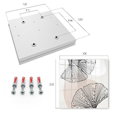 Key cabinet for wall Black leaves