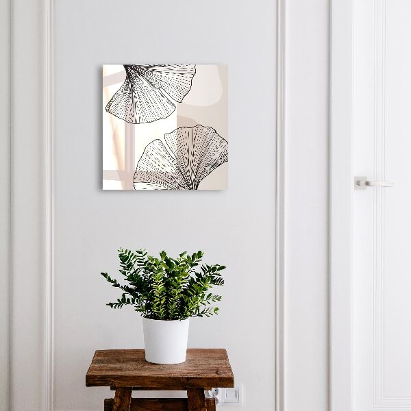 Key cabinet for wall Black leaves
