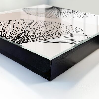 Key cabinet for wall Black leaves