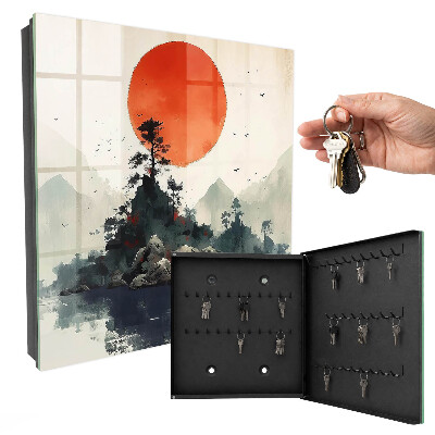 Key storage box Mountain landscape
