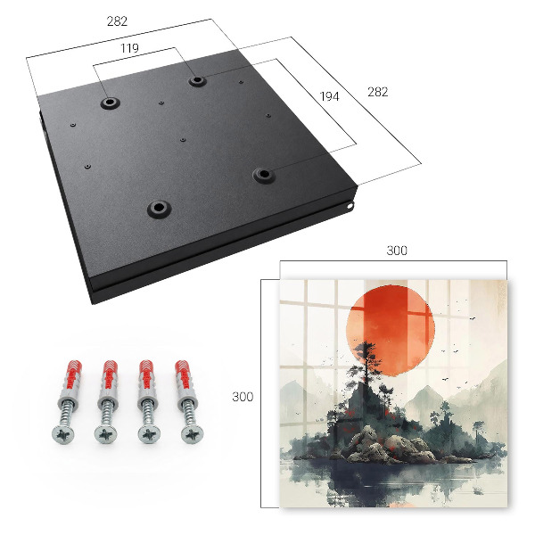 Key storage box Mountain landscape