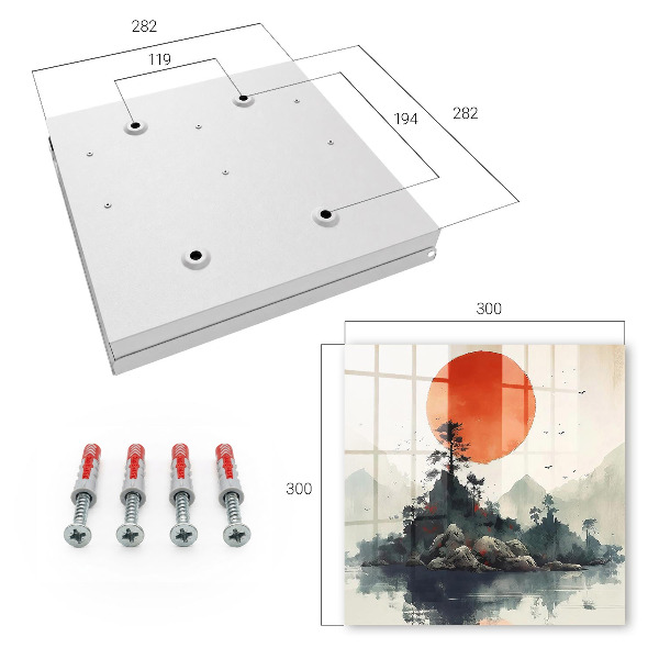 Key storage box Mountain landscape