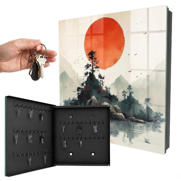 Key storage box Mountain landscape