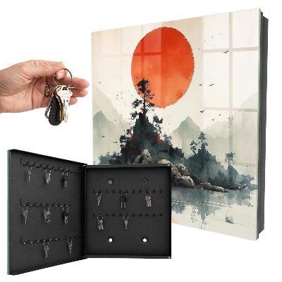 Key storage box Mountain landscape
