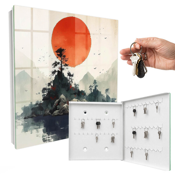Key storage box Mountain landscape