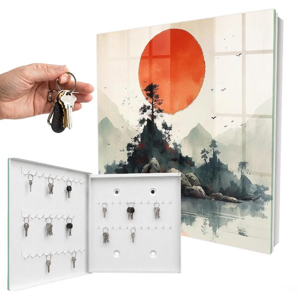 Key storage box Mountain landscape