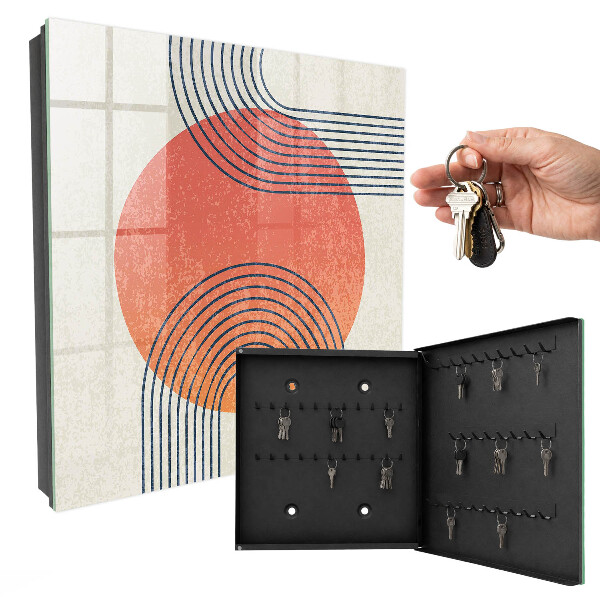 Key cabinet for wall Geometric lines