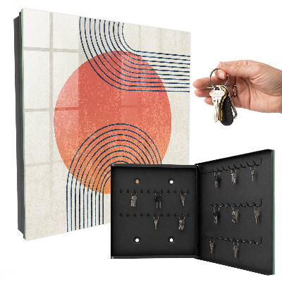 Key cabinet for wall Geometric lines