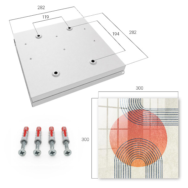 Key cabinet for wall Geometric lines