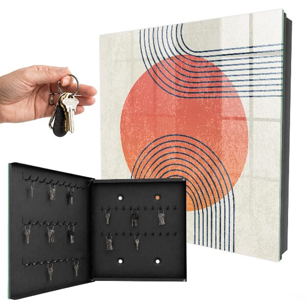Key cabinet for wall Geometric lines