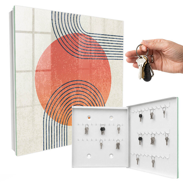 Key cabinet for wall Geometric lines