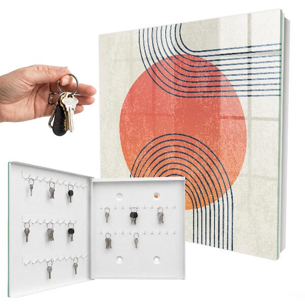 Key cabinet for wall Geometric lines