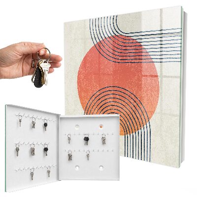Key cabinet for wall Geometric lines
