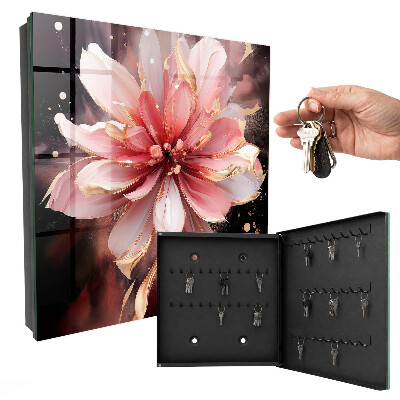 Key cabinet for wall Pink flower