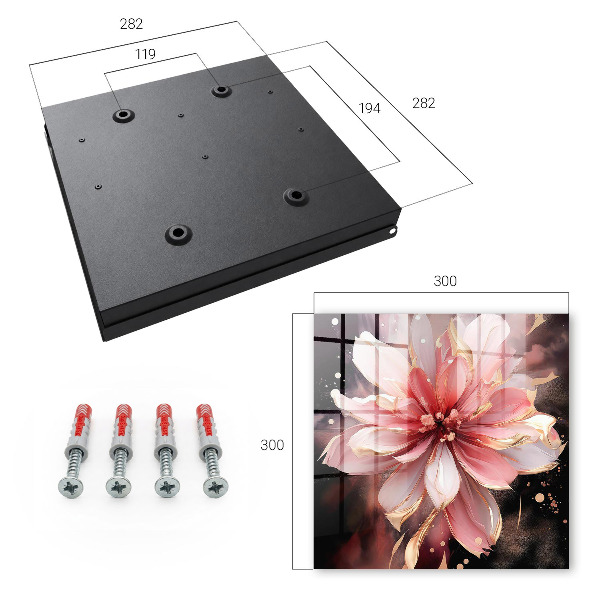 Key cabinet for wall Pink flower