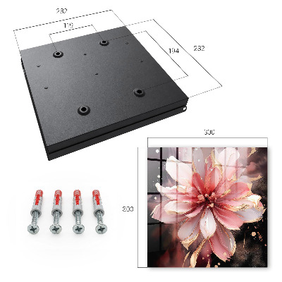 Key cabinet for wall Pink flower