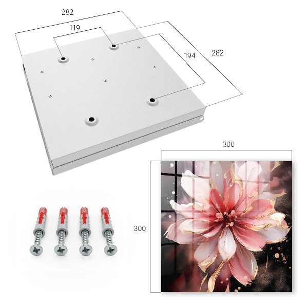 Key cabinet for wall Pink flower
