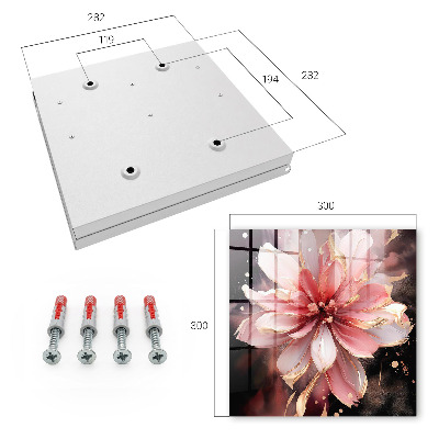 Key cabinet for wall Pink flower