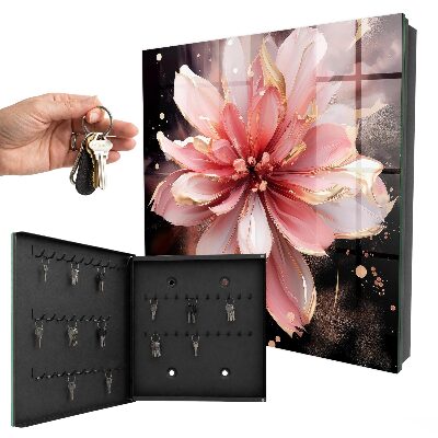 Key cabinet for wall Pink flower