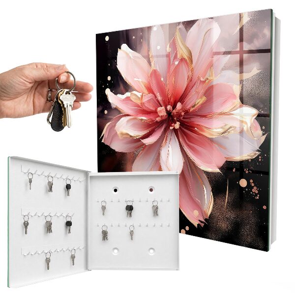 Key cabinet for wall Pink flower