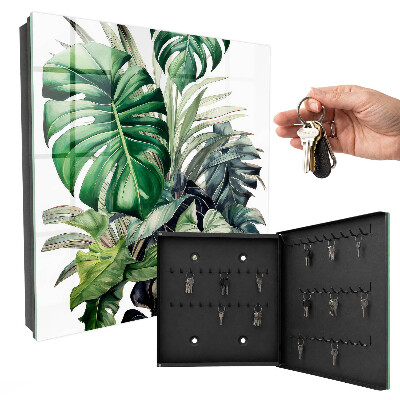 Key cabinet for wall Exotic leaves