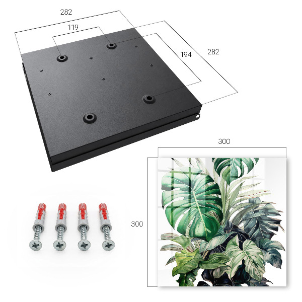 Key cabinet for wall Exotic leaves