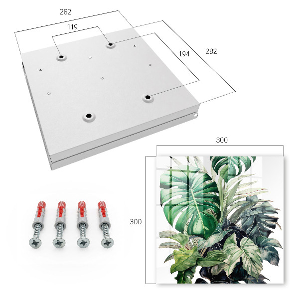 Key cabinet for wall Exotic leaves