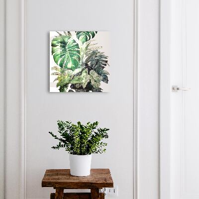 Key cabinet for wall Exotic leaves