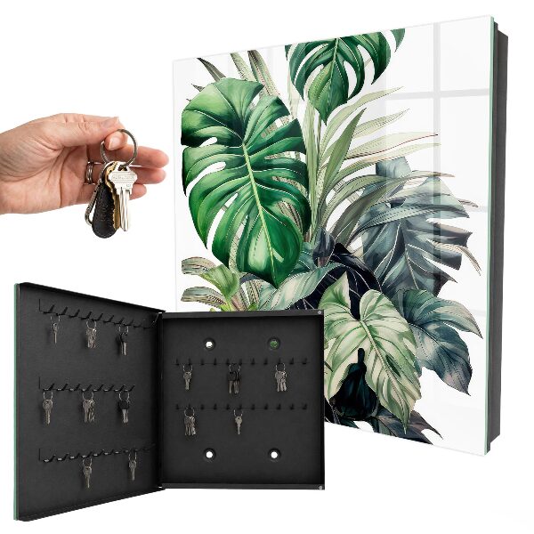 Key cabinet for wall Exotic leaves