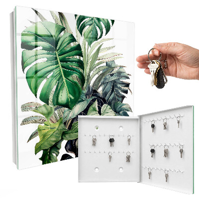 Key cabinet for wall Exotic leaves