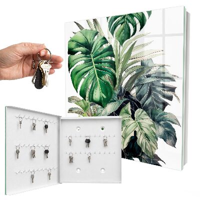 Key cabinet for wall Exotic leaves