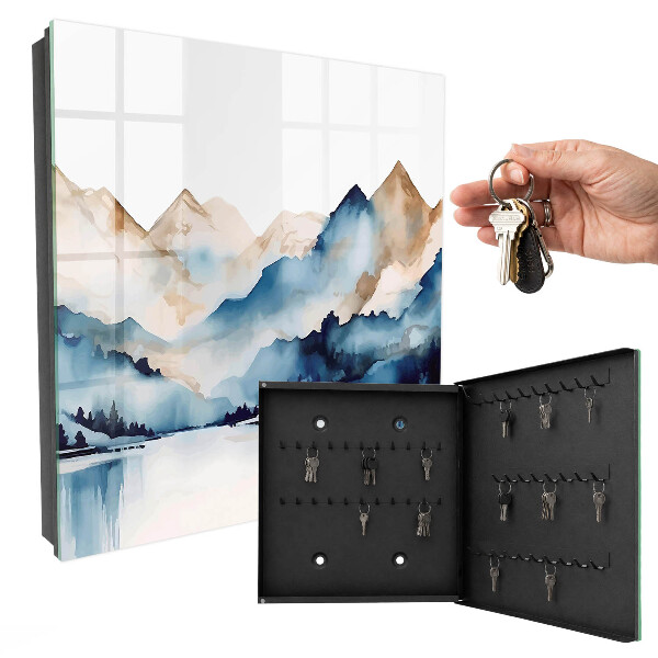 Key cabinet for wall Watercolor mountains