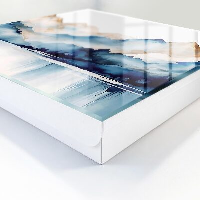 Key cabinet for wall Watercolor mountains