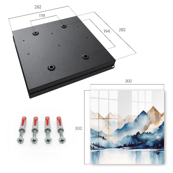 Key cabinet for wall Watercolor mountains