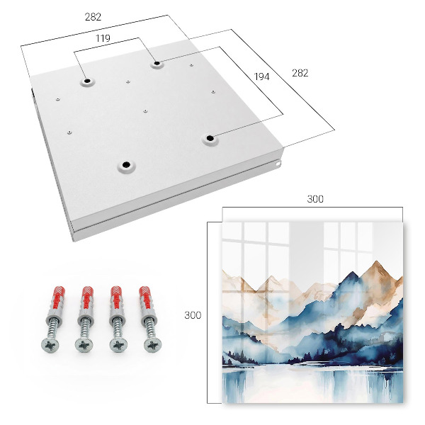 Key cabinet for wall Watercolor mountains