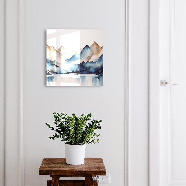 Key cabinet for wall Watercolor mountains