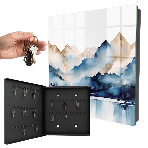 Key cabinet for wall Watercolor mountains