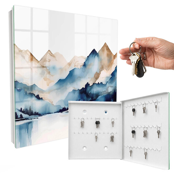Key cabinet for wall Watercolor mountains