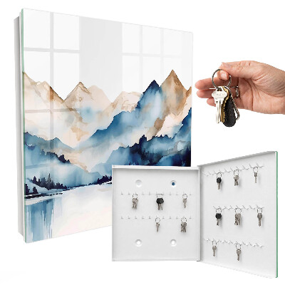 Key cabinet for wall Watercolor mountains