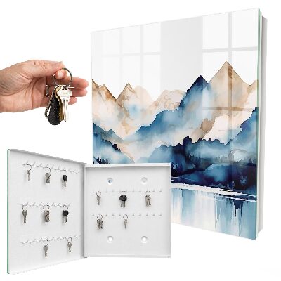 Key cabinet for wall Watercolor mountains