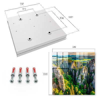 Key storage box Rocks and forest