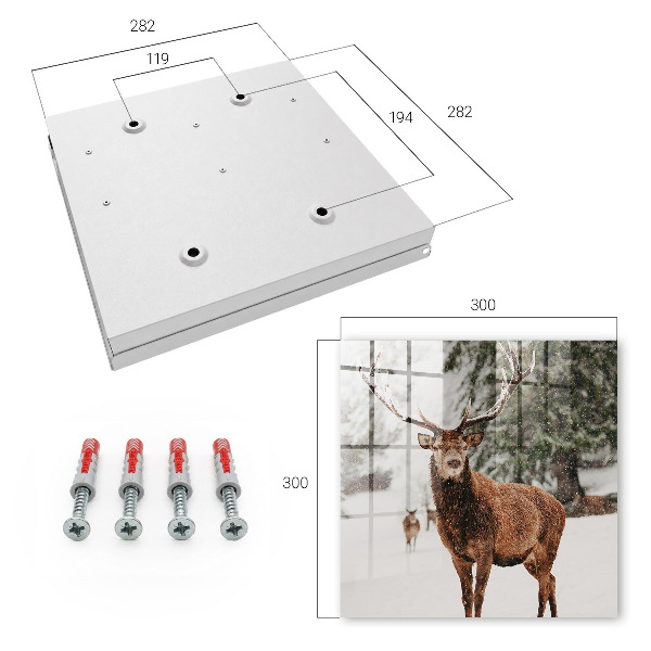 Key cabinet for wall Winter deer