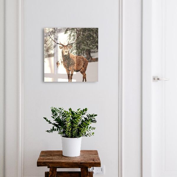 Key cabinet for wall Winter deer
