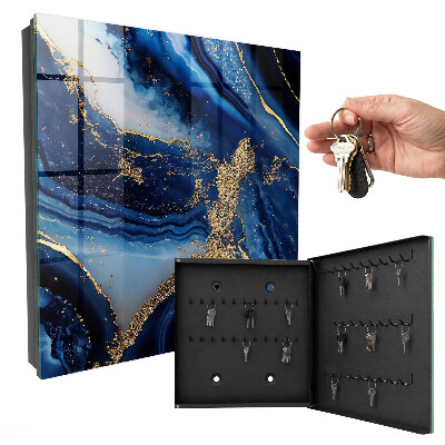 Key cabinet for wall Dark blue stripes