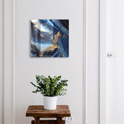 Key cabinet for wall Dark blue stripes
