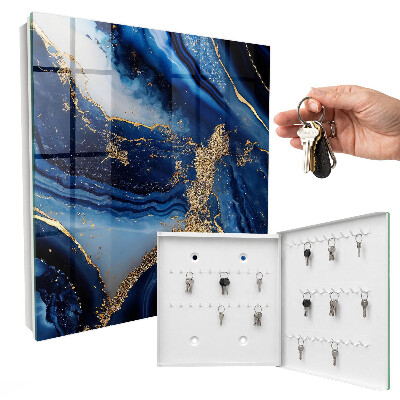 Key cabinet for wall Dark blue stripes