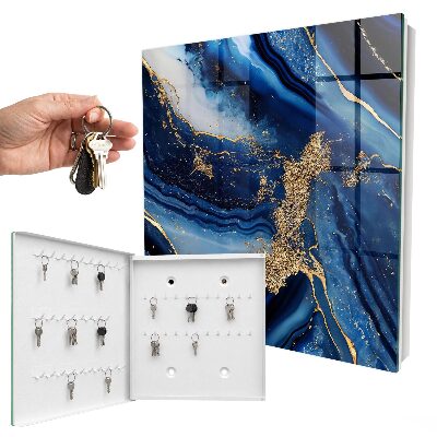 Key cabinet for wall Dark blue stripes