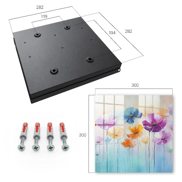 Key cabinet for wall Colorful flowers